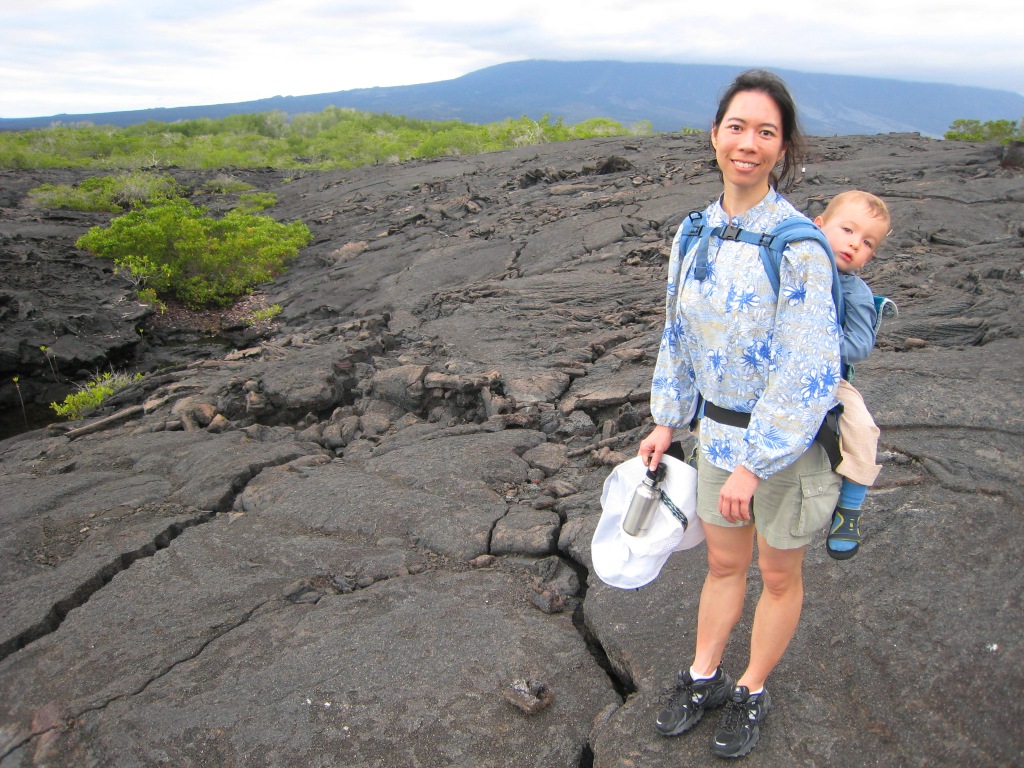Hiking in the Galapagos with kid in tow